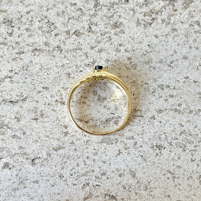 Bague Solitaire Vintage - Or Jaune 750 & Saphir