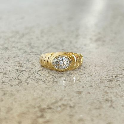 Bague Jonc Vintage - Or Jaune 750 & Diamants