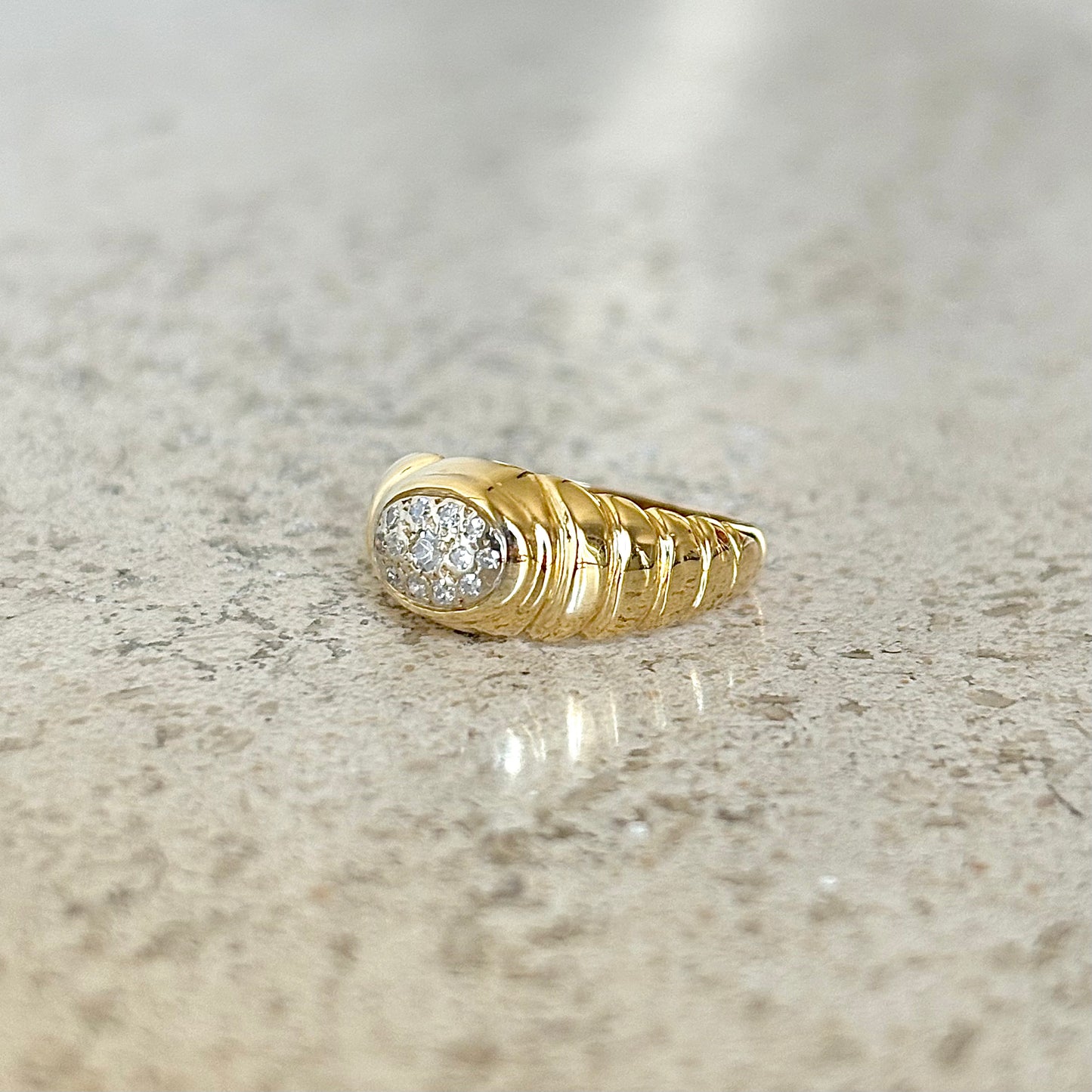 Bague Jonc Vintage - Or Jaune 750 & Diamants