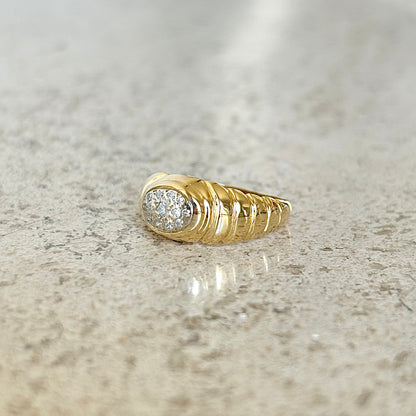 Bague Jonc Vintage - Or Jaune 750 & Diamants