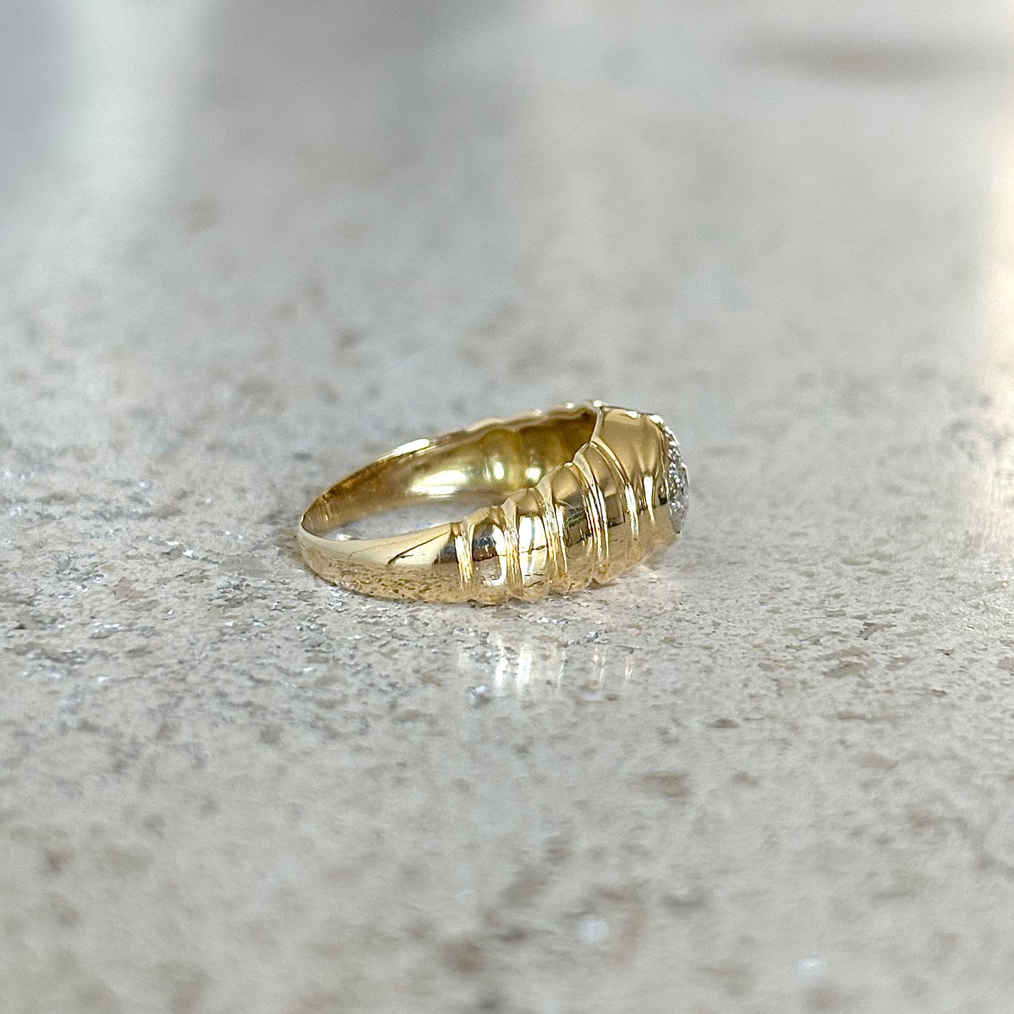 Bague Jonc Vintage - Or Jaune 750 & Diamants