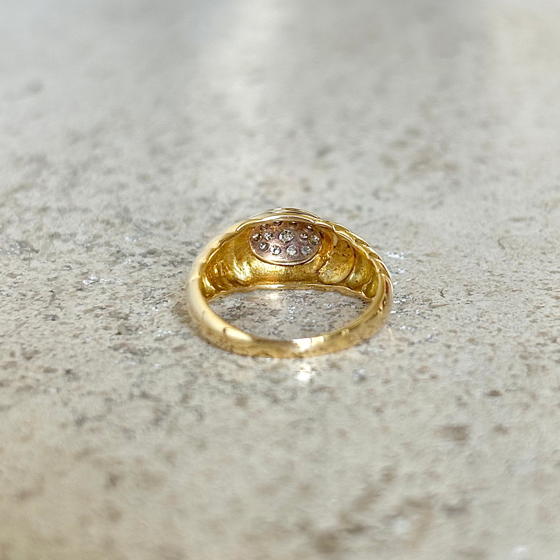 Bague Jonc Vintage - Or Jaune 750 & Diamants