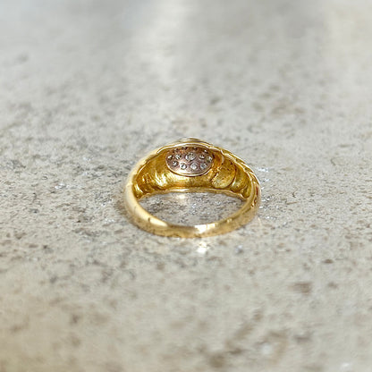 Bague Jonc Vintage - Or Jaune 750 & Diamants