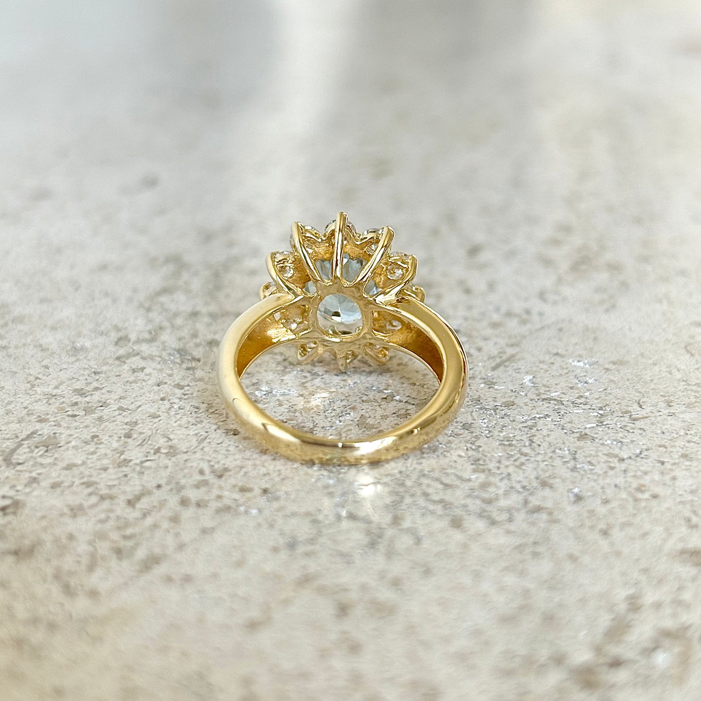 Bague Marguerite - Or Jaune 750 Aigue-Marine & Diamants