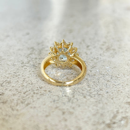 Bague Marguerite - Or Jaune 750 Aigue-Marine & Diamants