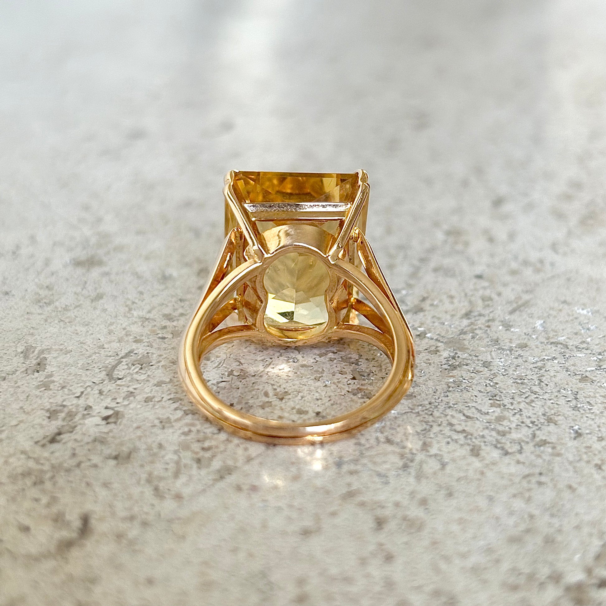 Bague Cocktail Vintage - Or Jaune 750 & Citrine