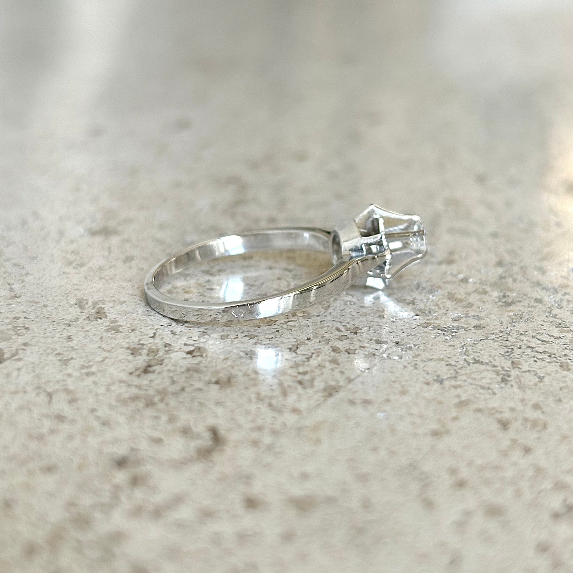 Bague Solitaire Vintage - Or Blanc 750 & Diamant
