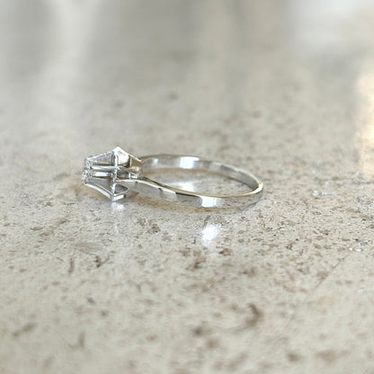 Bague Solitaire Vintage - Or Blanc 750 & Diamant