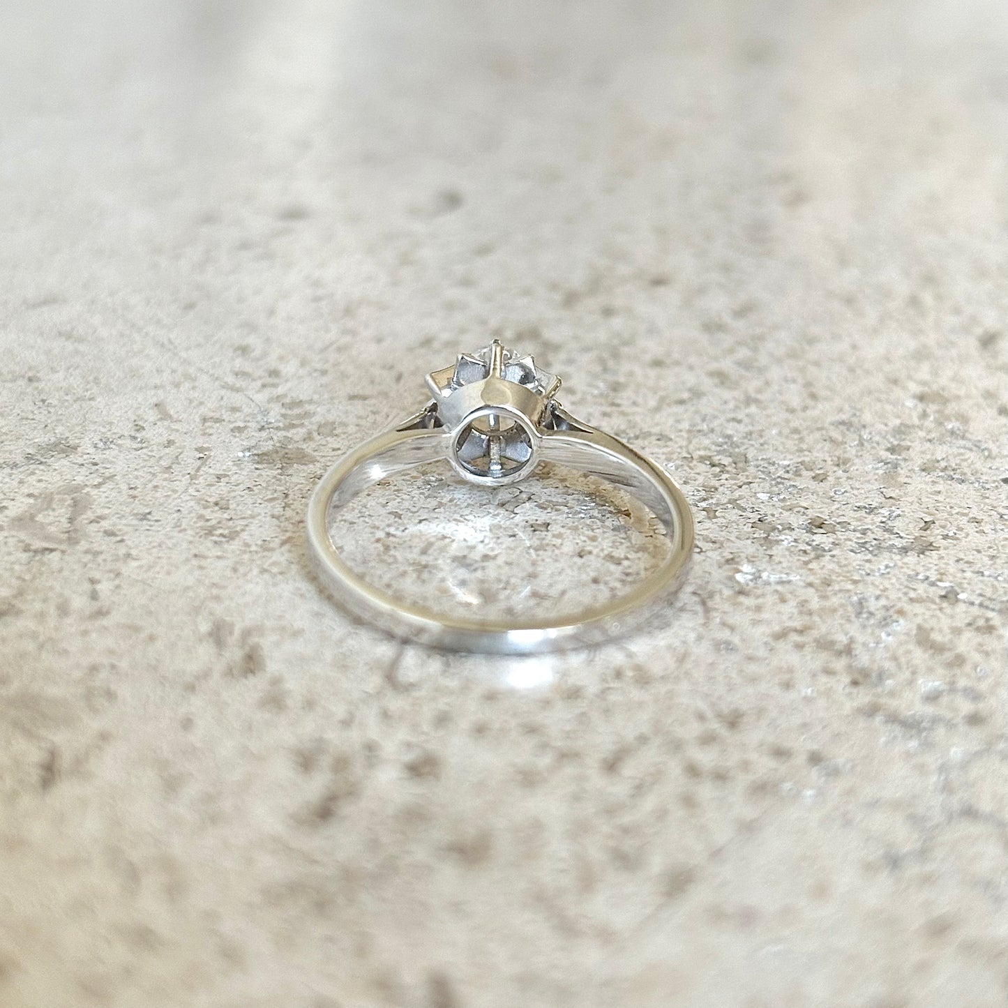Bague Solitaire Vintage - Or Blanc 750 & Diamant