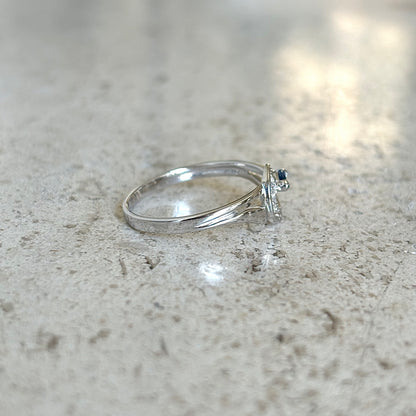 Bague Tourbillon - Or Blanc 750 Diamants & Saphir