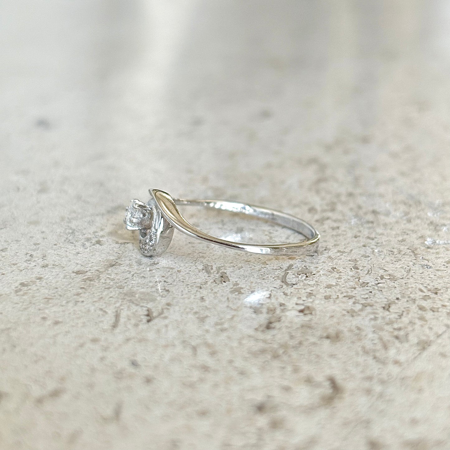 Bague Solitaire - Or Blanc 750 & Diamants