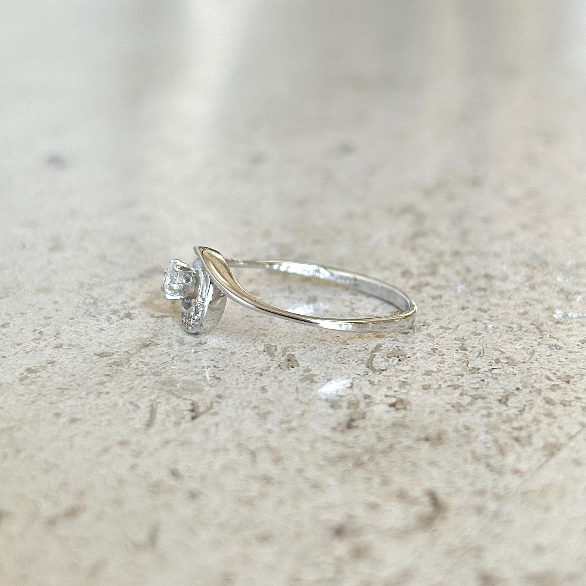 Bague Solitaire - Or Blanc 750 & Diamants