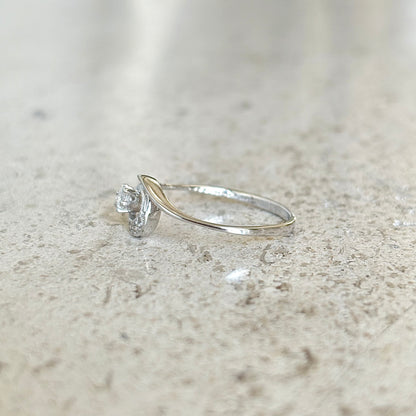 Bague Solitaire - Or Blanc 750 & Diamants