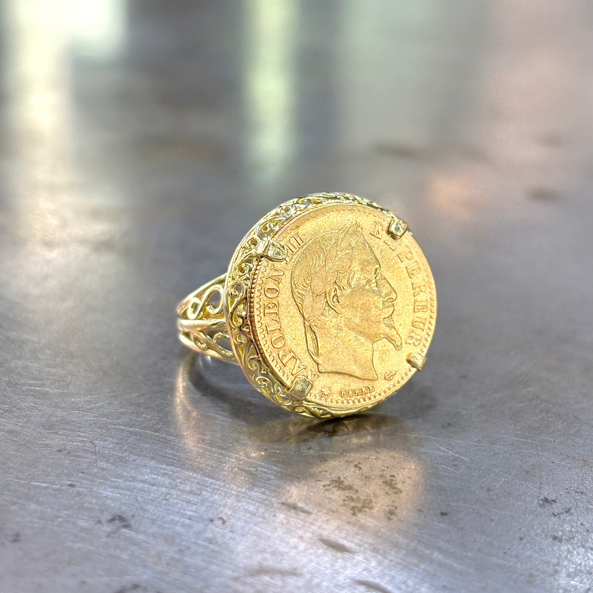 Bague Pièce - Or Jaune 750 & Pièce 10 Francs Napoléon