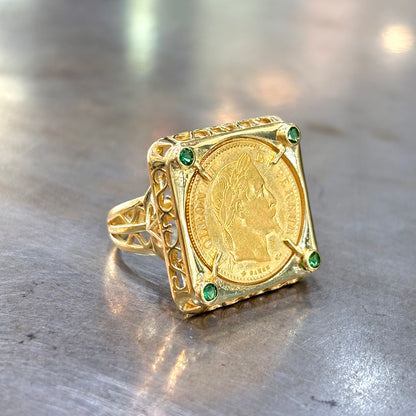 Bague Pièce - Or Jaune 750 & Pièce 10 Francs Napoléon
