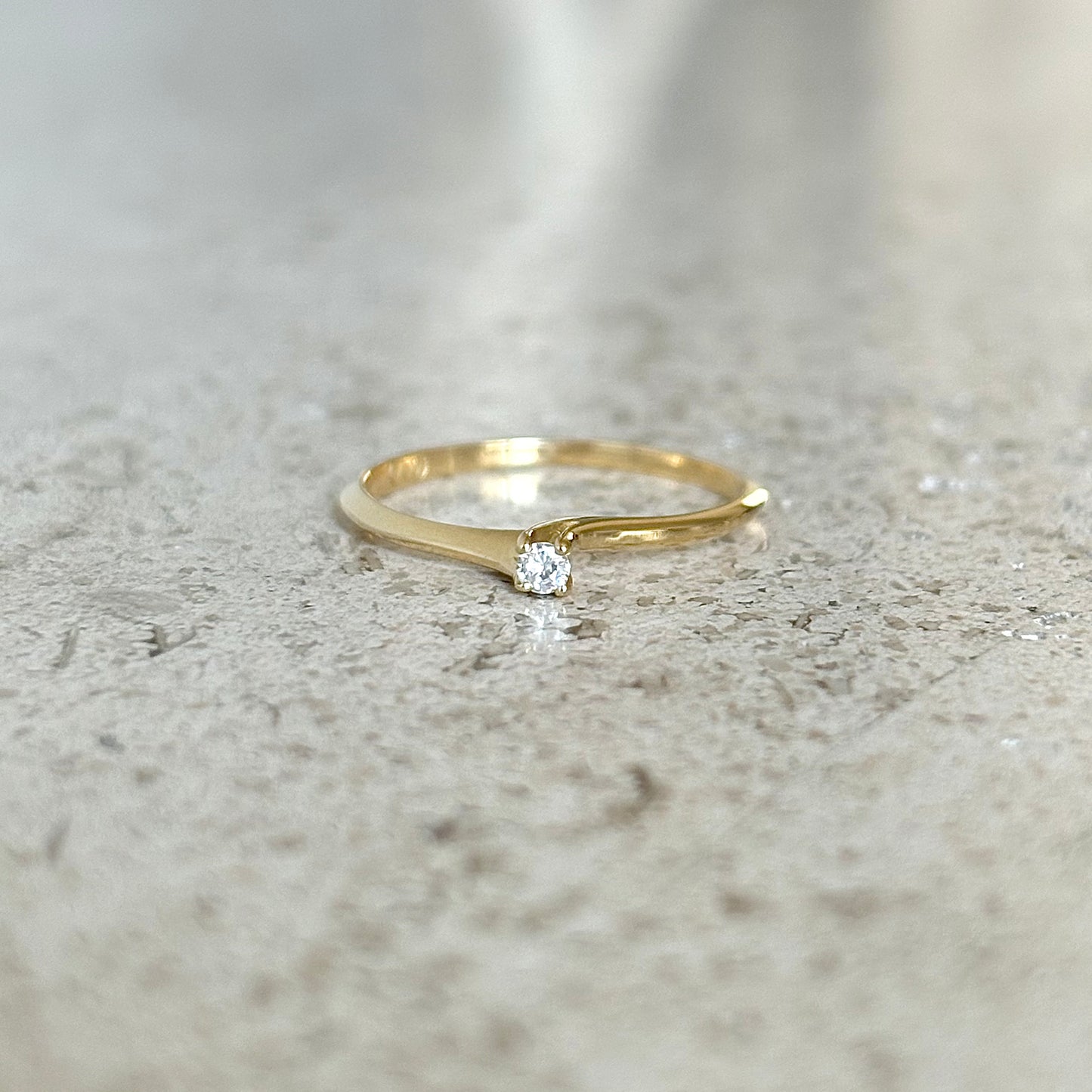 Bague Solitaire - Or Jaune 750 & Diamant
