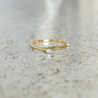 Bague Solitaire - Or Jaune 750 & Diamant