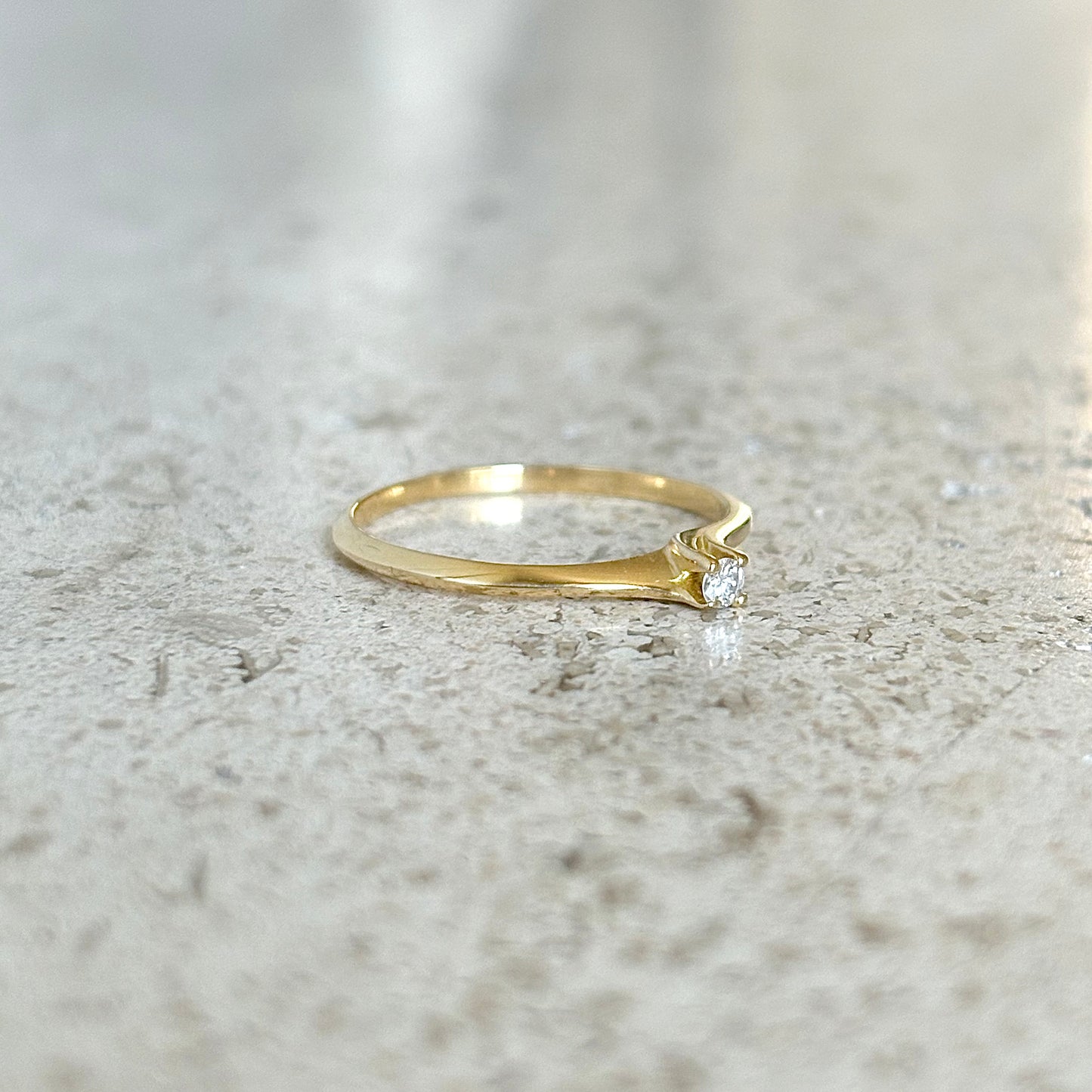Bague Solitaire - Or Jaune 750 & Diamant