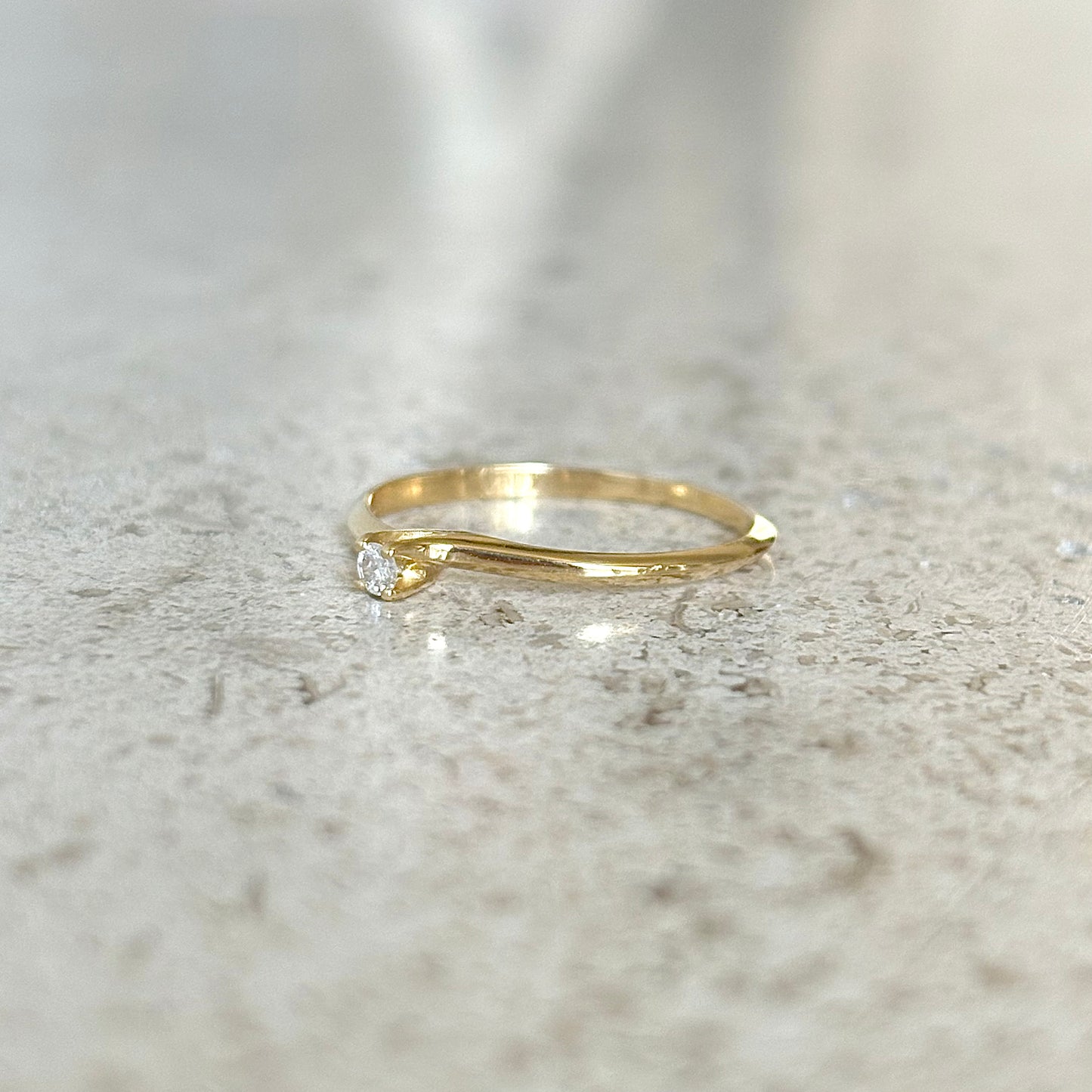 Bague Solitaire - Or Jaune 750 & Diamant