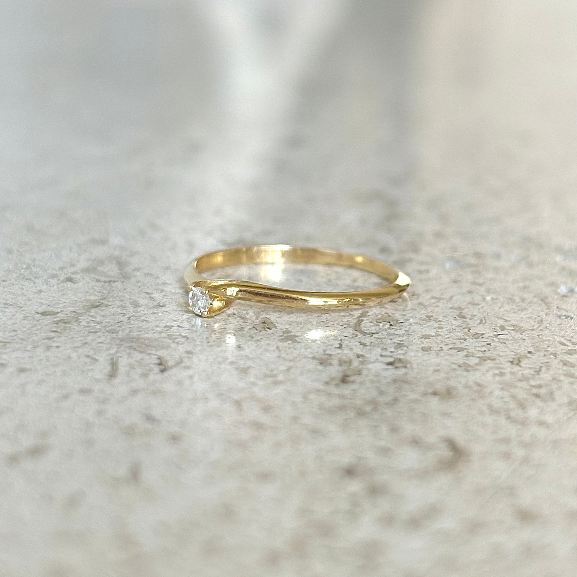 Bague Solitaire - Or Jaune 750 & Diamant