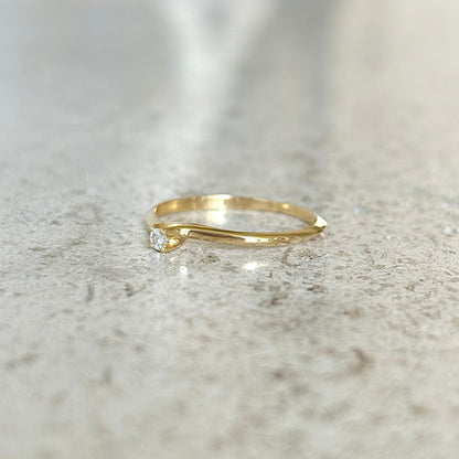 Bague Solitaire - Or Jaune 750 & Diamant