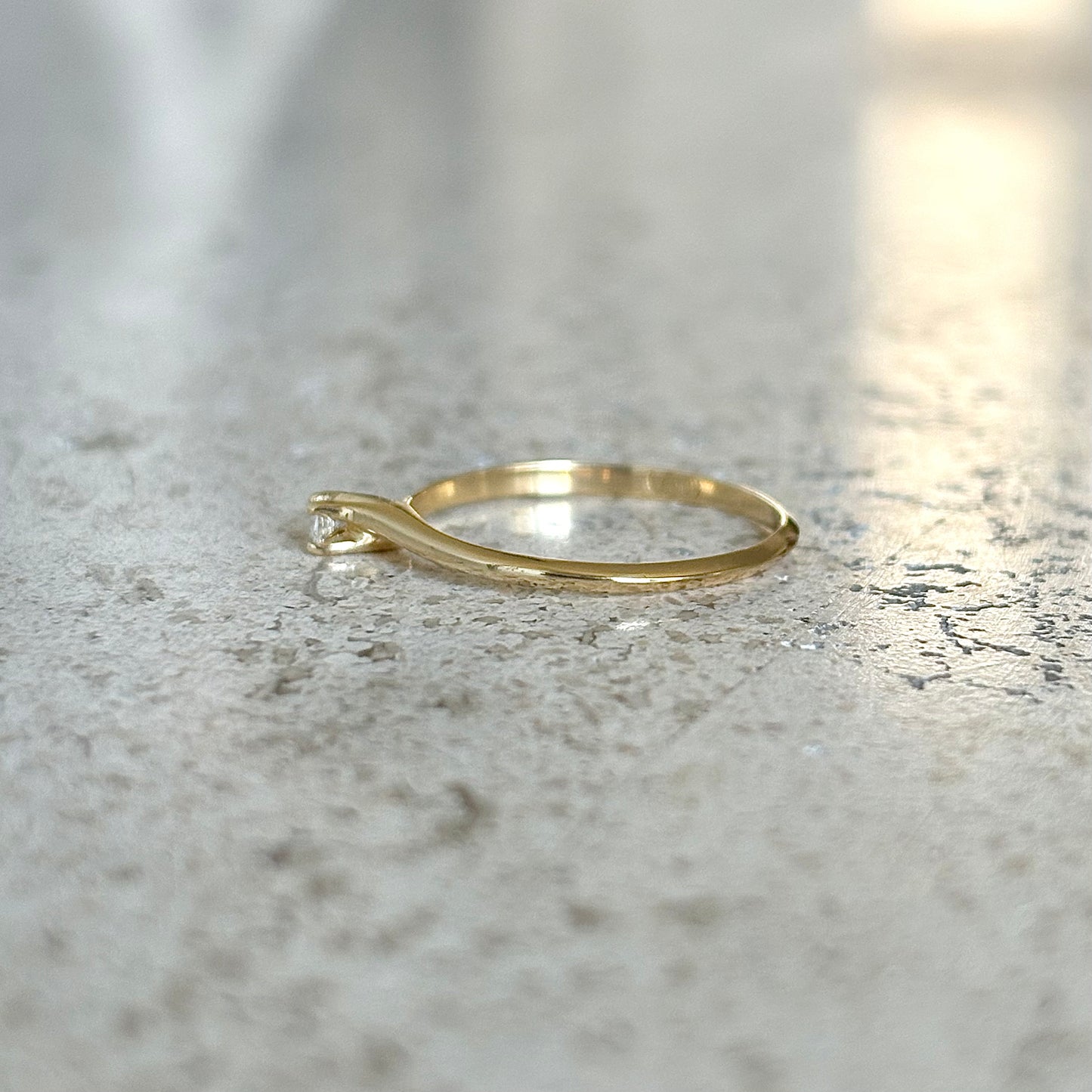 Bague Solitaire - Or Jaune 750 & Diamant