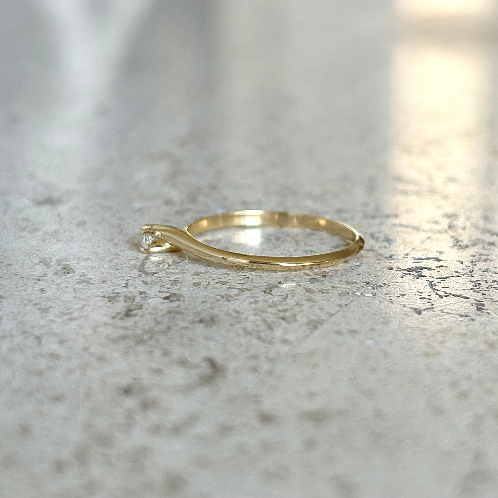 Bague Solitaire - Or Jaune 750 & Diamant