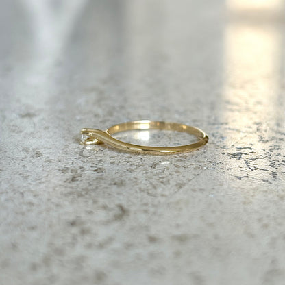 Bague Solitaire - Or Jaune 750 & Diamant