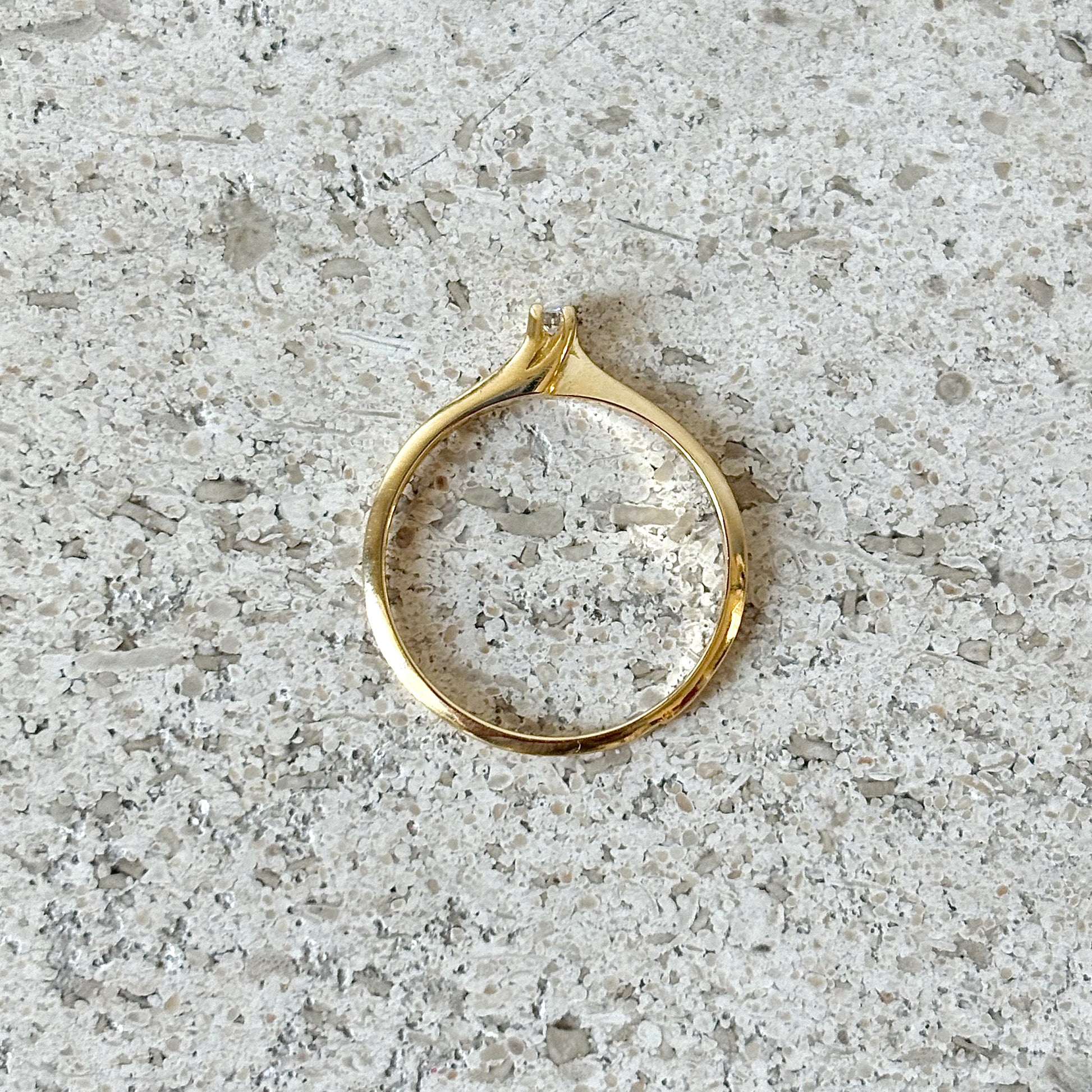 Bague Solitaire - Or Jaune 750 & Diamant