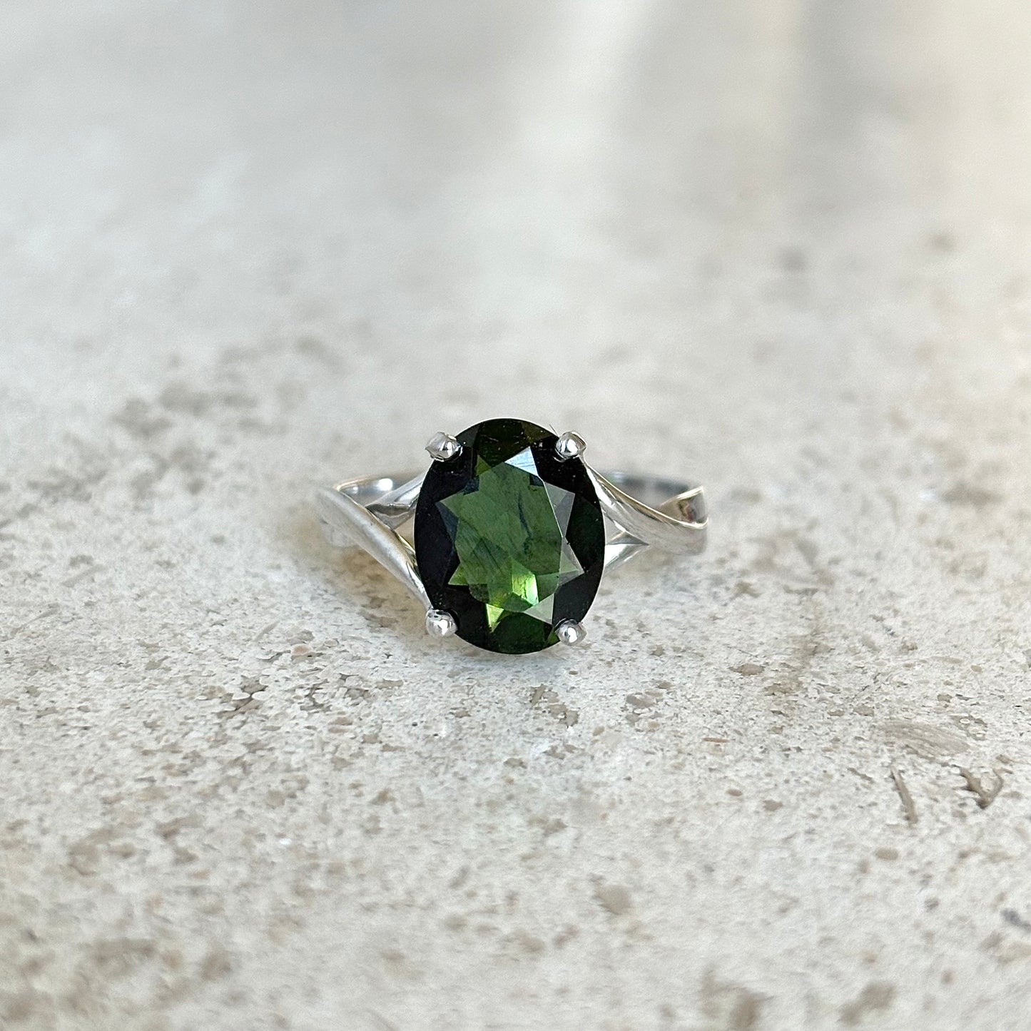 Bague Cocktail - Or Blanc 750 & Tourmaline