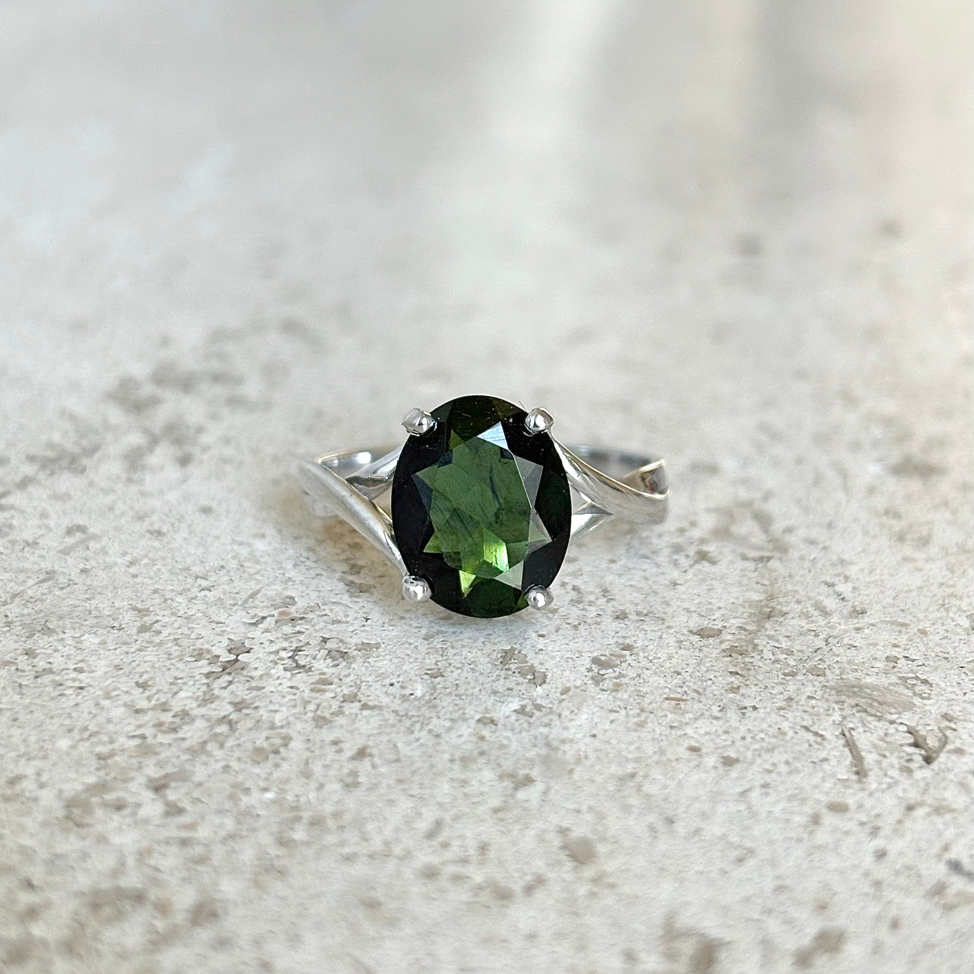 Bague Cocktail - Or Blanc 750 & Tourmaline