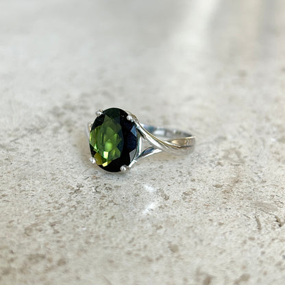 Bague Cocktail - Or Blanc 750 & Tourmaline