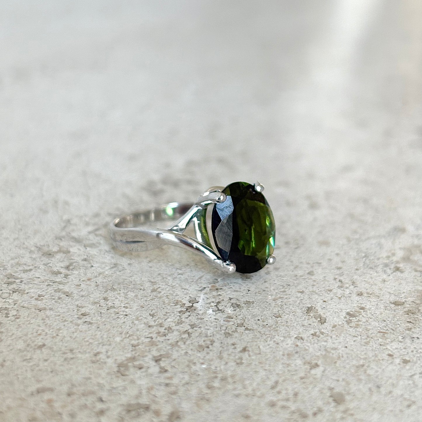 Bague Cocktail - Or Blanc 750 & Tourmaline