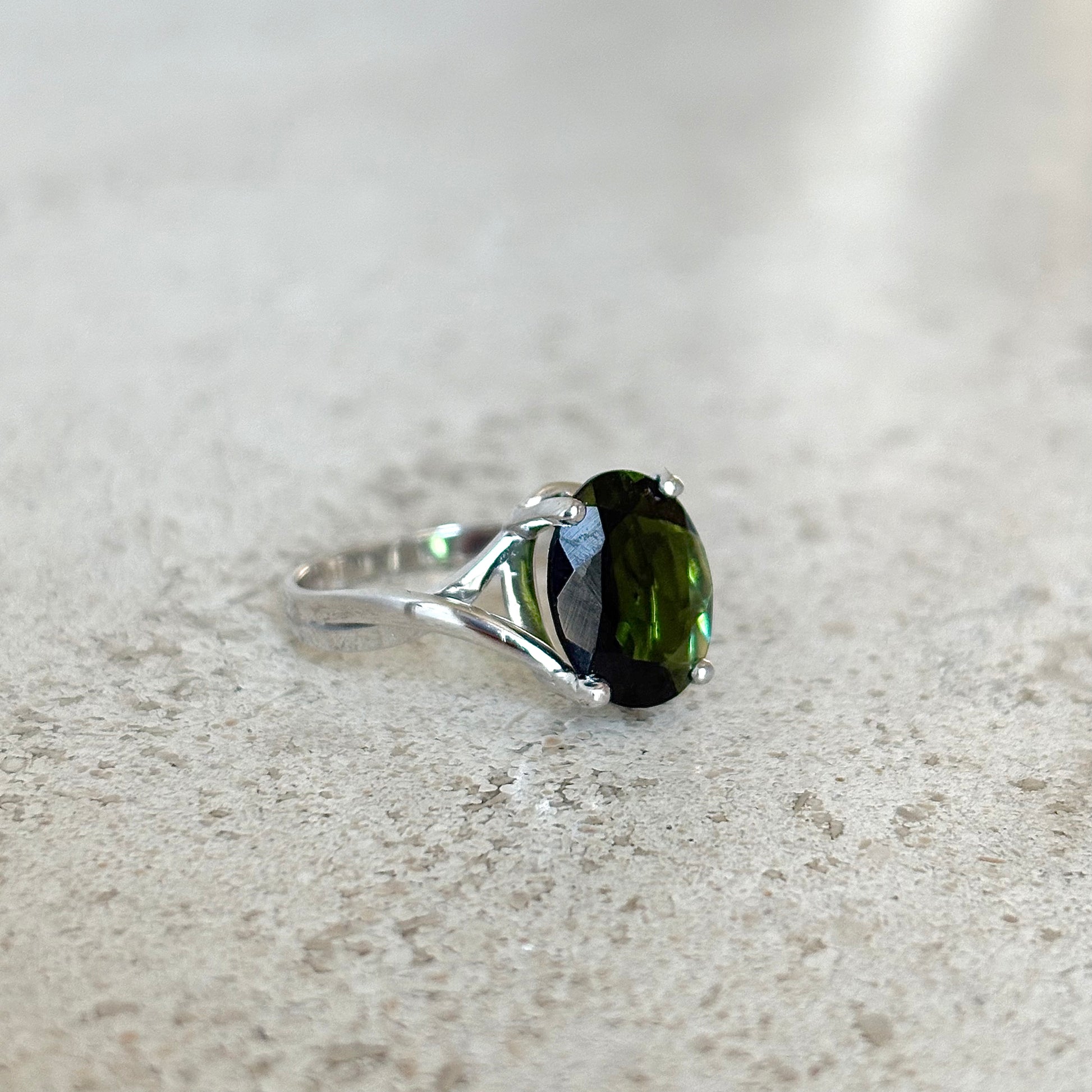 Bague Cocktail - Or Blanc 750 & Tourmaline