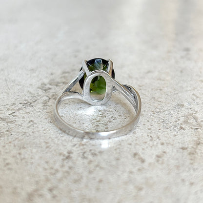 Bague Cocktail - Or Blanc 750 & Tourmaline