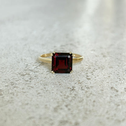 Bague Cocktail - Or Jaune 750 & Grenat