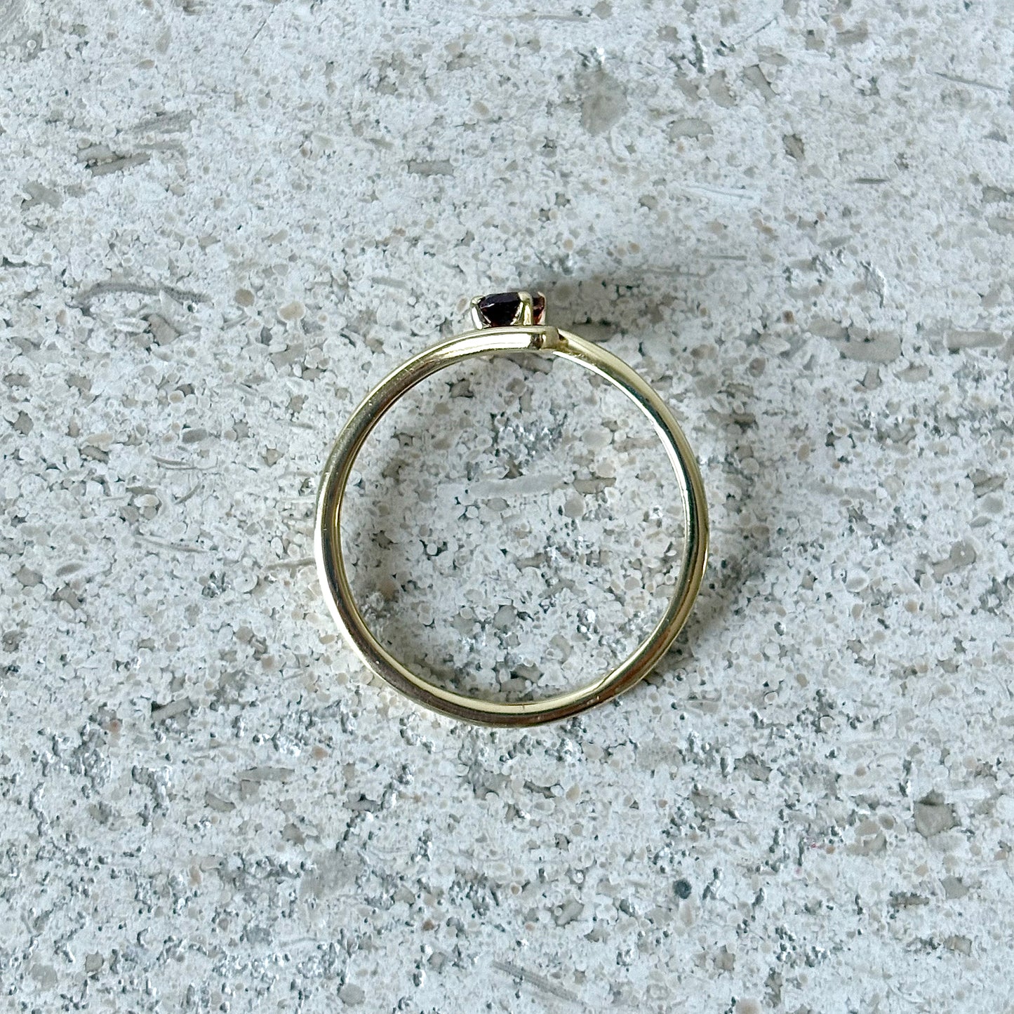 Bague Solitaire - Or Jaune 750 & Grenat