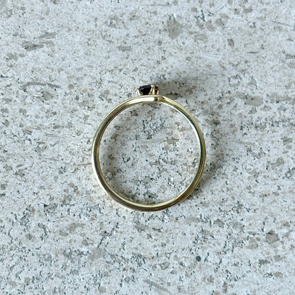 Bague Solitaire - Or Jaune 750 & Grenat