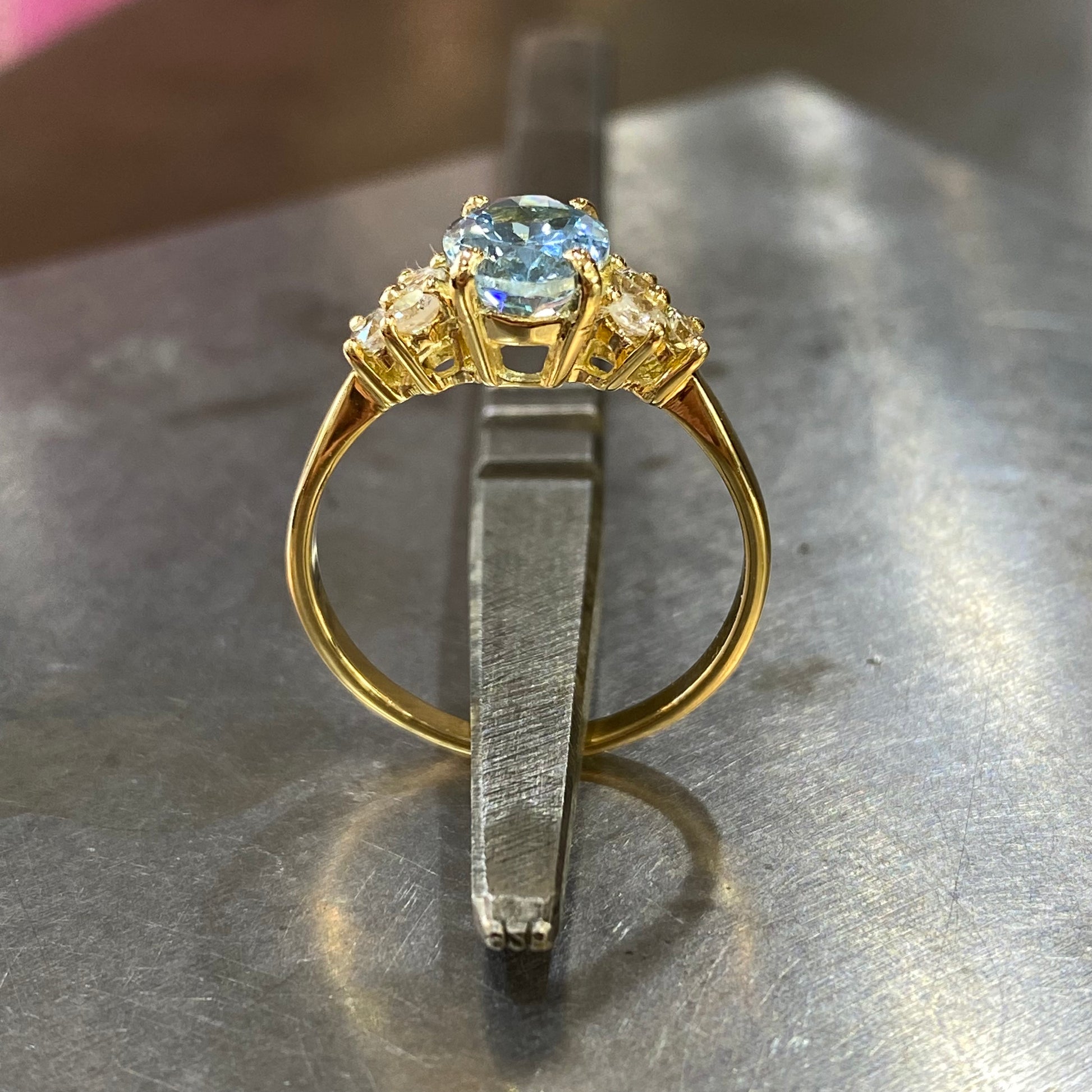 Bague Nausicaä Medium Or Jaune 750 Aigue-Marine Diamants – Fremont