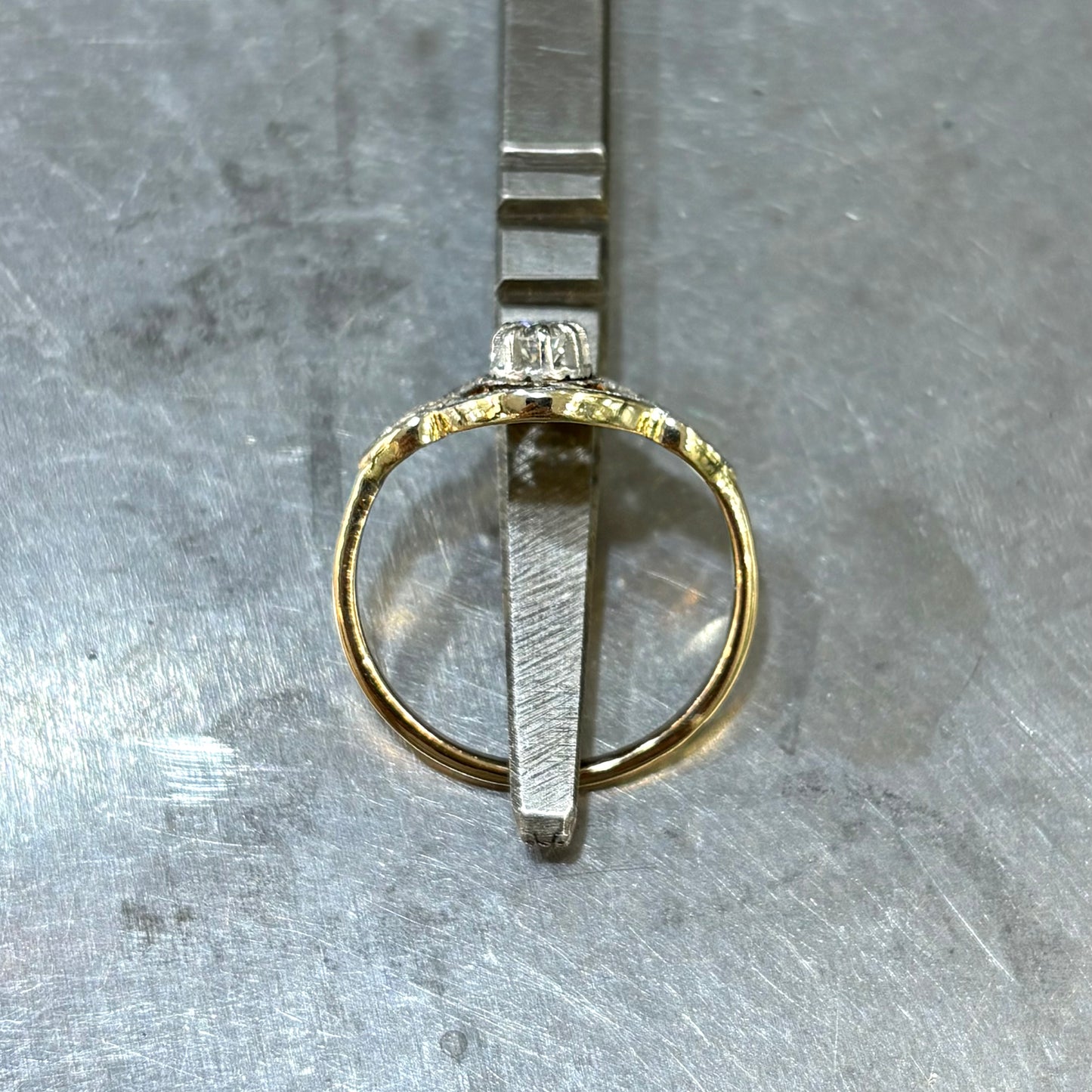 Bague Art Nouveau - Or Jaune 750 & Diamants