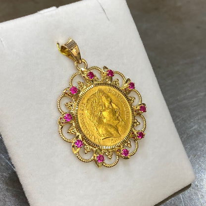 Pendentif Pièce - Or Jaune 750 & Pièce Or 20 Francs Napoléon