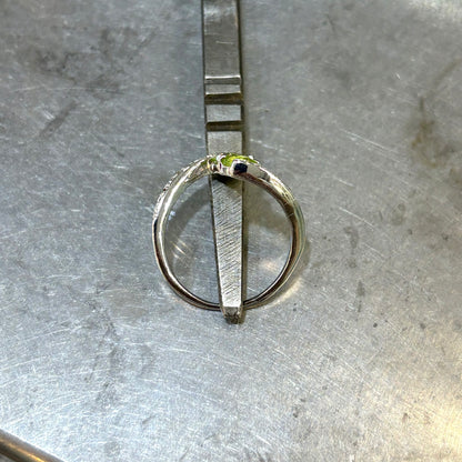 Bague Toi & Moi - Or Blanc 750 Diamant & Péridots