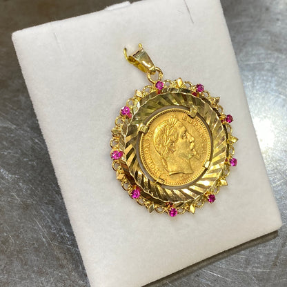 Pendentif Pièce - Or Jaune 750 & Pièce Or 20 Francs Napoléon