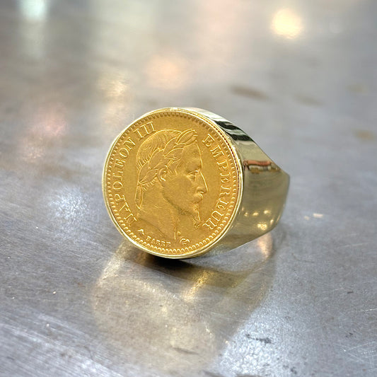 Bague Pièce - Or Jaune 750 & Pièce 10 Francs Napoléon