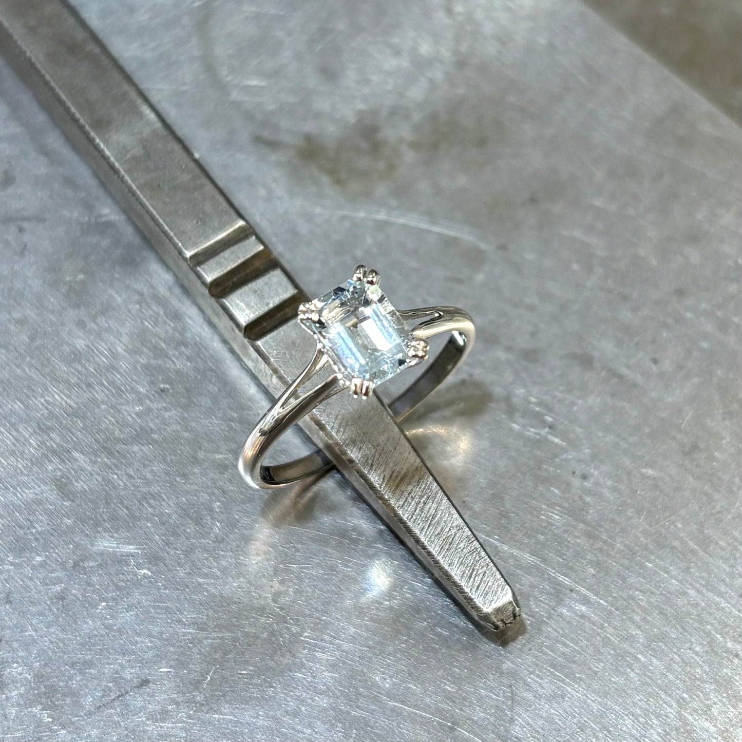 Bague Aigue-Marine - Or Blanc 750 & Aigue-Marine