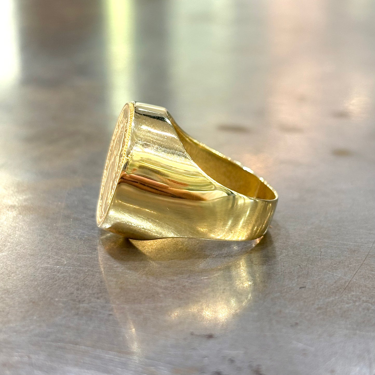 Bague Pièce - Or Jaune 750 & Pièce 10 Francs Marianne Coq