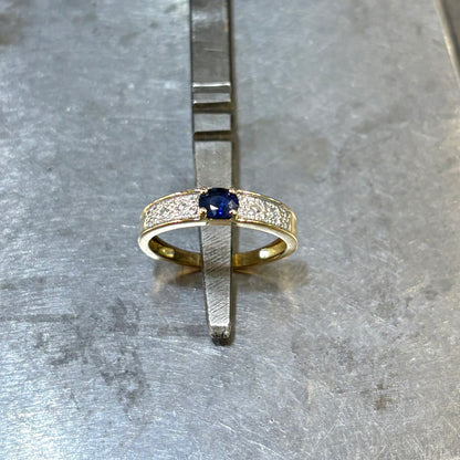 Bague Jonc - Or Jaune 750 & Saphir