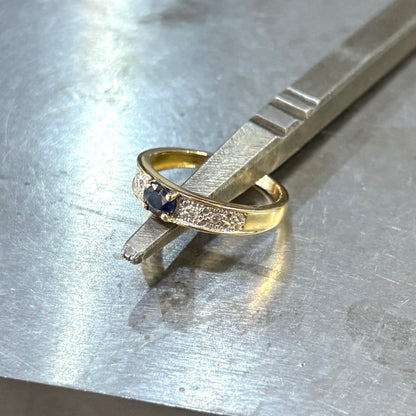 Bague Jonc - Or Jaune 750 & Saphir