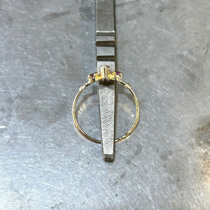 Bague Vintage Trilogie - Or Jaune 750 & Tourmalines