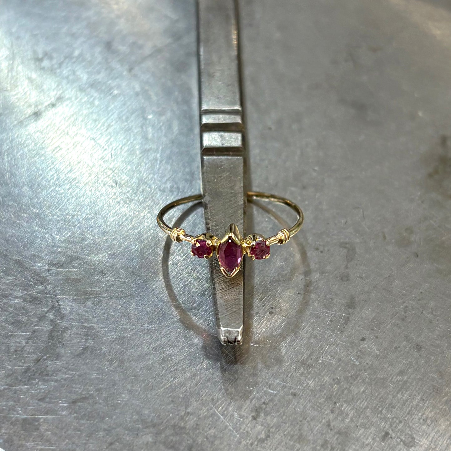 Bague Vintage Trilogie - Or Jaune 750 & Tourmalines